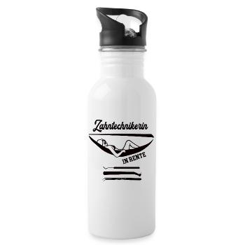 Zahntechnikerin Rente Rentnerin Zahntechnik Dental - Trinkflasche mit integriertem Trinkhalm - Weiß - Rechts