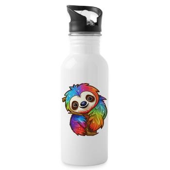 Cute sloth - Water bottle with straw - white - Right