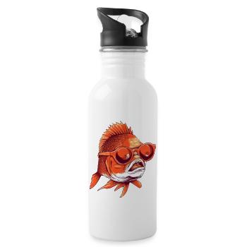 Bib le poisson rouge - Gourde avec paille intégrée - blanc - Droite