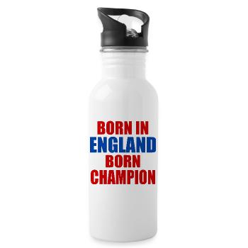 born in england born champion - angleterre - Gourde avec paille intégrée - blanc - Droite