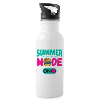 Summer Mode On - Water bottle with straw - white - Right