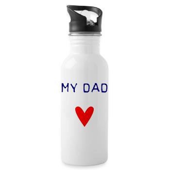 FATHER's DAY. HAPPY BIRTHDAY DAD. DAD. HAPPY BIRTHDAY - Water bottle with straw - white - Right
