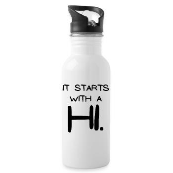It starts with a HI - Trinkflasche mit integriertem Trinkhalm - Weiß - Rechts
