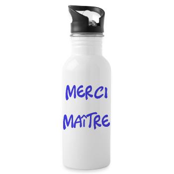 MAÎTRE. MERCI. MERCI MAÎTRE. CADEAU MAÎTRE - Gourde avec paille intégrée - blanc - Droite