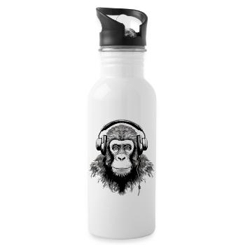 Chita the audiophile monkey - Water bottle with straw - white - Right