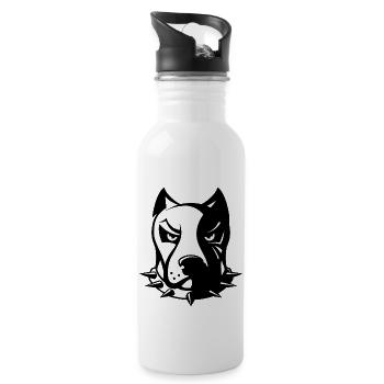 Hund - Trinkflasche mit integriertem Trinkhalm - Weiß - Rechts