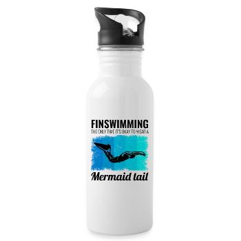 Finswimming Fin Swimming Swimmer Swim Water sport - Water bottle with straw - white - Right