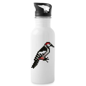 Vogel - Trinkflasche mit integriertem Trinkhalm - Weiß - Rechts
