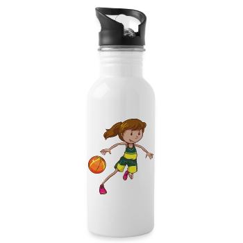 Ballsport - Trinkflasche mit integriertem Trinkhalm - Weiß - Rechts