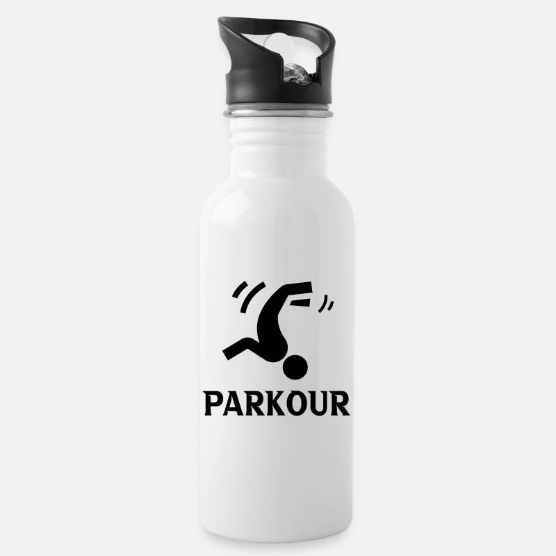 Parkour - Gourde avec paille intégrée - blanc