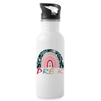 Pre K Crew-Geschenk - Trinkflasche mit integriertem Trinkhalm - Weiß - Rechts