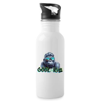 Cooler Gorilla - Trinkflasche mit integriertem Trinkhalm - Weiß - Rechts