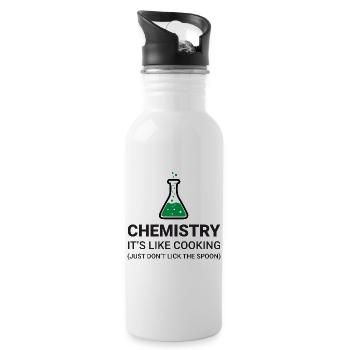 Chemistry, it's like cooking - Water bottle with straw - white - Right