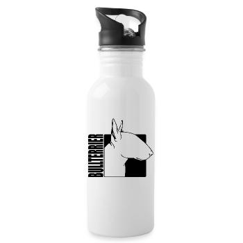 Bull Terrier Profile Dogs Dog Wilsigns - Water bottle with straw - white - Right