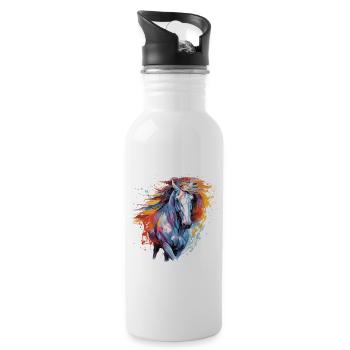 Horse, horse - Water bottle with straw - white - Right
