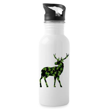 Cerf - Gourde avec paille intégrée - blanc - Droite