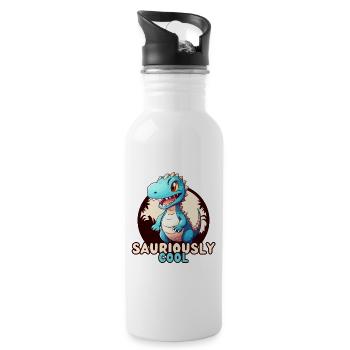 Dinosaur - SAURIOUSLY Cool - Water bottle with straw - white - Right