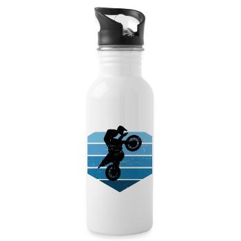 Dirt Bike Dirtbike Motocross Freestyle Motocross - Water bottle with straw - white - Right