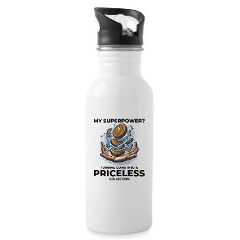 Coin Collecting Collector Numismatic Numismatist - Water bottle with straw - white - Right