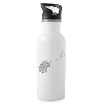 Bubbling elephant - Water bottle with straw - white - Right