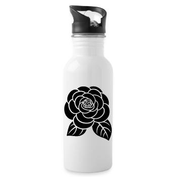 Blume - Trinkflasche mit integriertem Trinkhalm - Weiß - Rechts
