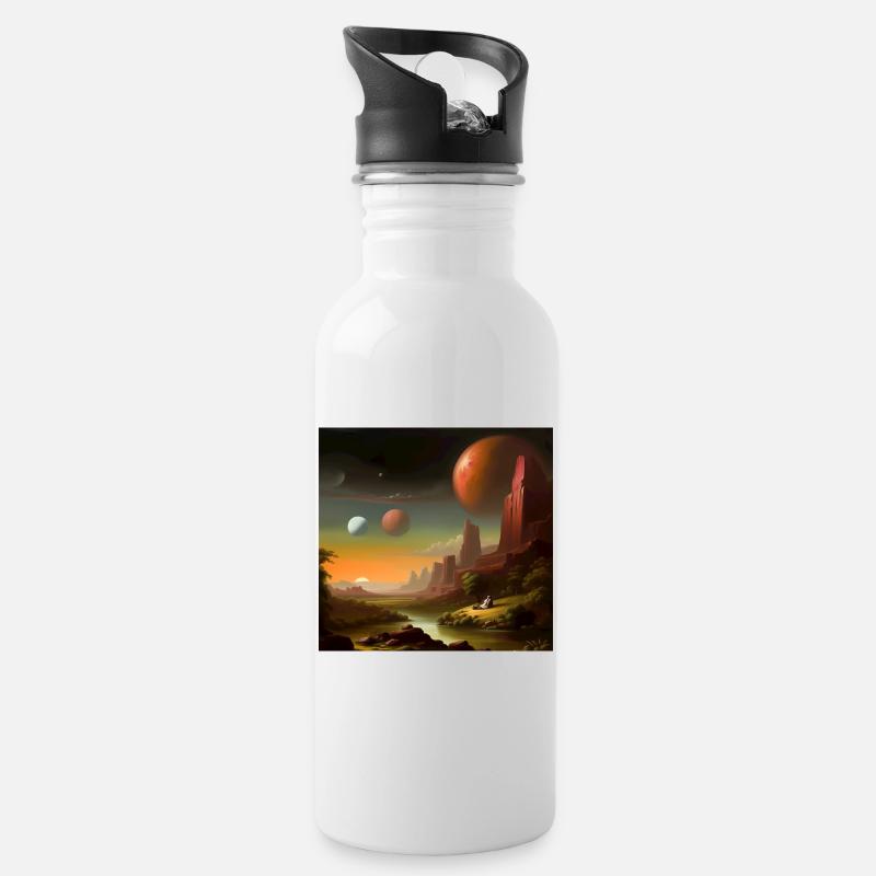 Planet Universe Sky - Water bottle with straw - white