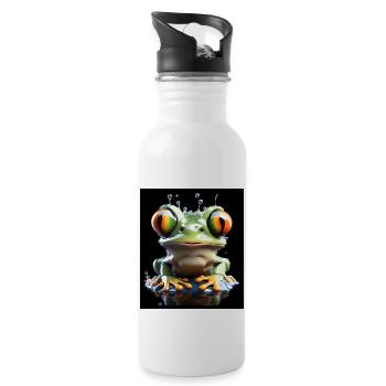 Grenouille #1 - Gourde avec paille intégrée - blanc - Droite