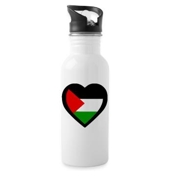 Free palestine - Gourde avec paille intégrée - blanc - Droite