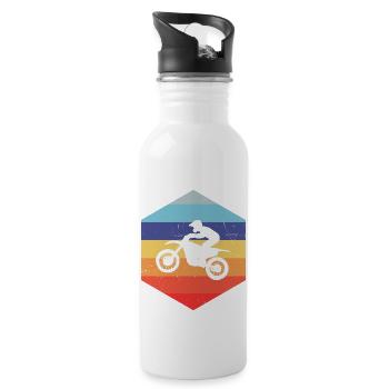 Herren Supermoto Motocross Dirt Bike Freestyle Mot - Trinkflasche mit integriertem Trinkhalm - Weiß - Rechts