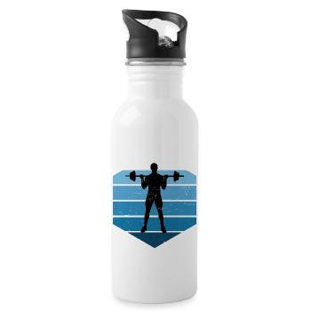Women's Weightlifting Cardio Endurance Training - Water bottle with straw - white - Right