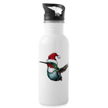 Kolibri Vogel Weihnachten Tier - Trinkflasche mit integriertem Trinkhalm - Weiß - Rechts