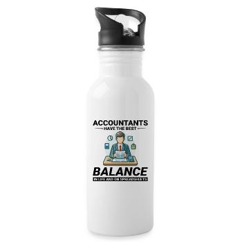 Accountant Accounting Bookkeeping Finance Funny - Water bottle with straw - white - Right