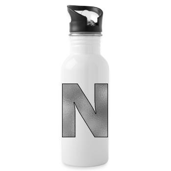 Lettre N Argent - Gourde avec paille intégrée - blanc - Droite