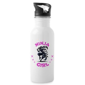 Charming Ninja Fighter I Ninja Girl I Ninja - Water bottle with straw - white - Right