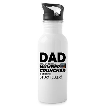 Buchhalter Papa Buchhaltung Finanzen Finanzen Lustig - Trinkflasche mit integriertem Trinkhalm - Weiß - Rechts