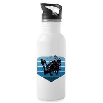 Diver Scuba Taucher Taucher Diving Scuba Diver - Gourde avec paille intégrée - blanc - Droite