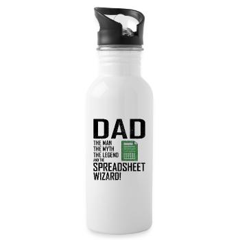 Buchhalter Papa Buchhaltung Finanzen Finanzen Lustig - Trinkflasche mit integriertem Trinkhalm - Weiß - Rechts
