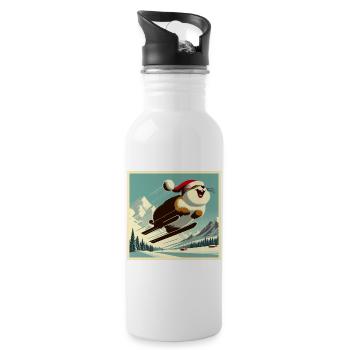 Marmotte Ski Vintage - Gourde avec paille intégrée - blanc - Droite