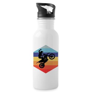 Dirt Biker Dirt Bike Motocross Dirt Bike Women - Water bottle with straw - white - Right