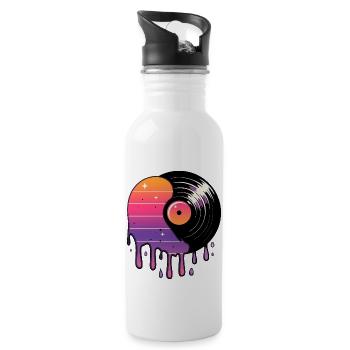 Cosmic Vinyl Record - Water bottle with straw - white - Right