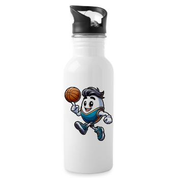 Easter Basketball Egg Sporty Easter Egg Decoration - Water bottle with straw - white - Right
