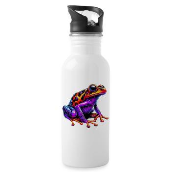 Frosch - Trinkflasche mit integriertem Trinkhalm - Weiß - Rechts