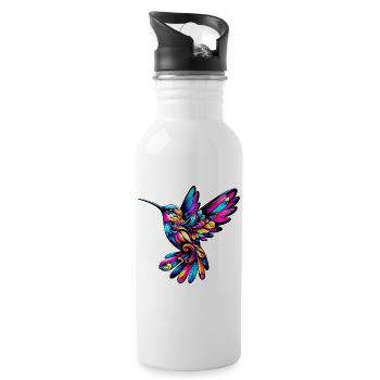 Hummingbird - Water bottle with straw - white - Right