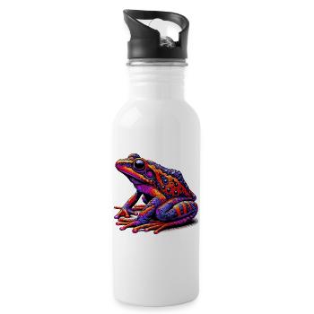 Frosch - Trinkflasche mit integriertem Trinkhalm - Weiß - Rechts