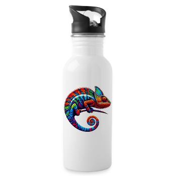 Chameleon - Water bottle with straw - white - Right