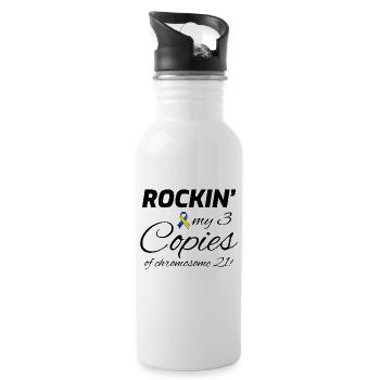 Sensibilisation au syndrome de Down Rockin' Chromosome 21 - Gourde avec paille intégrée - blanc - Droite