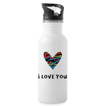 PAAR. ICH HABE GERADE GEHEIRATET. Junggesellinnenabschied. VALENTINSTAG. MARIES - Trinkflasche mit integriertem Trinkhalm - Weiß - Rechts