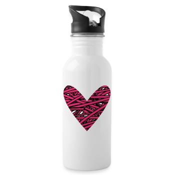 COUPLE. JUST MARRIED. Bachelorette party. VALENTINE'S DAY. LOVE. - Water bottle with straw - white - Right