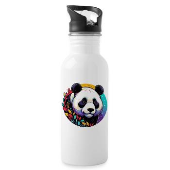 Panda - Water bottle with straw - white - Right