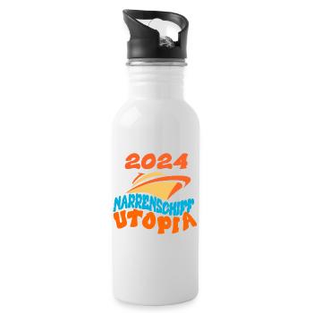 Ship of Fools Utopia, Ostrich Quote - Water bottle with straw - white - Right